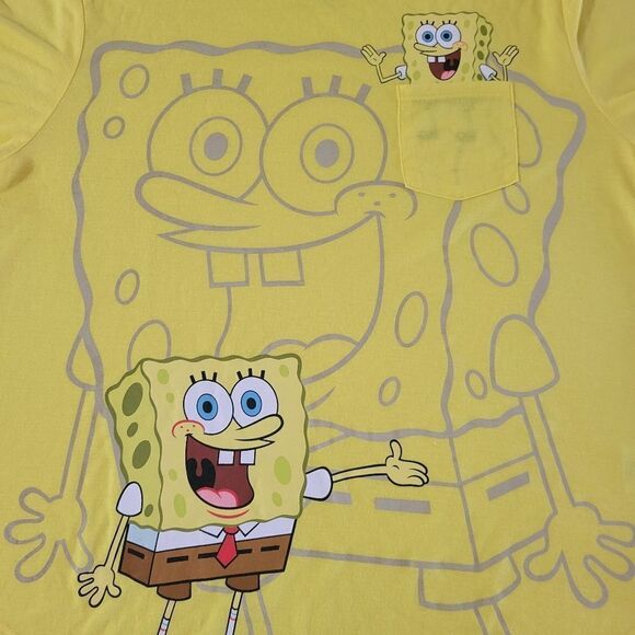 SpongeBob SquarePants Women's Yellow Graphic Crewneck Short Sleeve T-Shirt - Picture 11 of 15